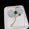 Brooches ! Zircon Flower Red/green/blue Brooch 65 48mm Nature Wholesale FPPJ Hand Make