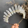 Fermagli per capelli Barrette Corona di cristallo bianco Fascia per capelli al quarzo Accessori per abiti da festa di nozze Regalo di gioielli Wicca206b