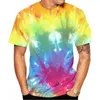 Homens camisetas Verão Moda Estilo Tie Dye Camisa 3D Impresso Homens Mulheres Unissex Casual Oversized Tops Teest Roupas Menino Menina