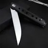 Couteau de poche tactique à manche G10 pour l'extérieur, lame à roulement à billes en acier D2, couteaux pliants de chasse et de Camping EDC