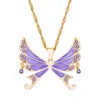 Anhänger Halsketten Klassische Cartoon Winx Girly Club Schmetterling Halskette Exquisite Luxus Charme Kristall Zirkon Choker Frauen Mädchen Geschenke