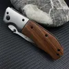 Outdoor DA51 Camping Wood Handle Folding Pocket Knife Tactical Hunting Self-defense EDC Knives