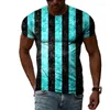 T-shirts pour hommes Mode d'été T-shirt à motif rayé 3D Personnalité décontractée Cool Imprimer Manches courtes Jeune Style simple Haut à col rond 6XL