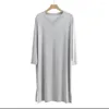 Mäns Sleepwear 2024 Pyjamas Retlar Casual Mid-Long Kne Length Modal Home Clothes Soft Stretch Bathrobes Man Dress