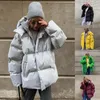 Women's Trench Coats Yellow Green Down Cotton Jacket Women Hooded Parkas 2023 Winter Padded Coat Thick Warm Loose Puffer Female Snow Outwear