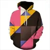 Erkek Hoodies Unisex Pullover Hoodie Sweatshirt Geometrik Grafik Dantel Yukarı Kapşonlu Günlük Spor 3D Baskı Gündelik Kadın Tops