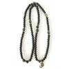 MG1354 6 mm matowy czarny onyx 108 Mala Bransoletka Buddha Om Charm Garnet Naszyjnik Kobiet Uzdrawianie duchowej 2896