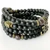 MG1354 6 mm mattschwarzer Onyx 108 Mala Armband Buddha Om Charm Granat Mala Halskette Damen Heilung spiritueller Schmuck2896