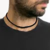 Lava Lava Stone Rock Lutk skórzany naszyjnik Choker Men Boho Hippie męska biżuteria Naszyjniki w kolorze czarnym 220212282R