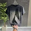 Fashion casual men's wear Balencigas autumn new gradual letter print short sleeve loose round neck slim couple T-shirt