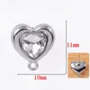 Brincos 10 peças/conjunto 11 mm corações pingente artesanal acessórios de joias faça você mesmo