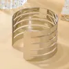 Bangle 2024 Boho Wide Cuff Pulseira Aberta Punk Cool Hollow Senhoras Ajustáveis Acessórios de Pulso Meninas Jóias