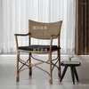 Мебель для лагеря, садовый обеденный стул из ротанга, домашнее натуральное настоящее кресло, простой современный балкон для отдыха, ретро WKGC