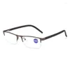 Lunettes de soleil Mode Anti-lumière bleue Lunettes de lecture Femmes Hommes Demi-monture PC Cadre Lecteurs Lunettes Protection des yeux Presbytie Lunettes