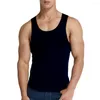 Regata masculina casual sem costura, colete sem mangas de seda gelo, alta elasticidade, academia, esportes, camisetas, roupas masculinas