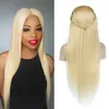 Peruker platina blond människa hår peruker brasilianska glueless spets front peruker 613# honung blond full spets mänskliga hår peruker för svarta kvinnor