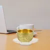 Tazze Piattini 3 Pezzi Piattino Tavolino Decor Sottobicchieri Decorativi Decorazioni Piccola Sala da Pranzo in Vetro Tazza da Tè Tappetino Piatto Bevande Tazza da Tè