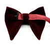 Gravatas borboleta gravata ajustável de alta qualidade veludo sólido masculino gravata grande festa de casamento