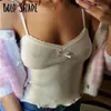 T-Shirt Bold Shade Streetwear 90er Jahre Mode Sexy Cami Top y2k gerippt solide Schleife Camisole Frauen Vintage Indie Kleidung Riemen Egirl Tanks