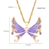 Anhänger Halsketten Klassische Cartoon Winx Girly Club Schmetterling Halskette Exquisite Luxus Charme Kristall Zirkon Choker Frauen Mädchen Geschenke