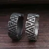 Anello triangolare vichingo vintage nero / acciaio per uomo donna Nordic 14K oro bianco Odin Valknut Anelli regalo gioielli amuleto