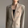 Ternos femininos blazer mulher roupas jaqueta casacos para mulheres outerwears solto sólido verde simples elegante na primavera ao ar livre ofertas trazer