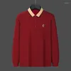 Herren Polos 2024 Herbst/Winter Langarm Große Größe Gesticktes Luxus Poloshirt Jugend Revers Lose Pullover M-4XL