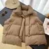 Women's Trench Coats Rimocy Autumn Winter Cotton Padded Puffer Vests Women Zipper Up Sleeveless Parkas Jacket Woman 2023 Stand Collar Warm