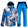 Куртки Новые зимние спортивные мужские лыжные костюмы на открытом воздухе, комплект для катания на зимних лыжах, камуфляжные тепловые водонепроницаемые ветрозащитные мужские куртки и брюки для сноуборда