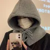 BERETS COREA BALACLAVA HACK HACK INVERNO E SET DI SCARICO CON IL NECCHIO CALDO CALDO DONNE GIOCO POLLOVER GOTICO Y2K