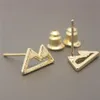 Fashion Mountain contour stijl Stud Oorbellen Sieraden uitgehold Ontwerp Goud Wit Rose Drie kleuren Optioneel Unisex292C