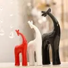 Artisanat girafe statue simulation familial cerf animal céramique artcraft accessoires de maison cadeau