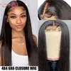 Wigs brazilian straight lace closure wigs pre plucked hairline with baby hair 1030inch wig 100 remy human hair 4x4 6x6 closure wigs