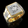 14 K Złoty Biały Diamentowy pierścień dla mężczyzn moda bijoux femme biżuteria naturalna kamienie szlachetne Bague Homme 2 Carats Diamond Pierścień mężczyzn Y112256D