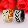 Hoop Earrings Punk Mens 316L Stainless Steel Gold Huggie Classic Charm Men Jewelry Black Color