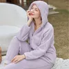 Calças femininas de duas peças calça define mulheres sólidas grossas tops zíper casacos com capuz bolsos calças de cordão quente loungewear inverno 2023