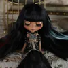 Icy DBS Blyth Doll 16 Joint Body 30cm Black Skin Long Eyelash Sleeping Eye Set BJD Toy Gift 231229