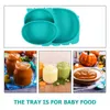 Assiettes en Silicone divisées, Portable, dîner d'alimentation pour enfants, avec ventouse, fourchette et cuillère, ensemble pour enfants, bébés et enfants