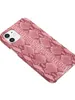 Pink Snake Print European och American Culture Niche för iPhone15 Anti-Fall Apple 13/11