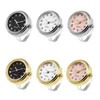 Cluster Rings Style Watch Female Personality Golden Simple Number Glitter Student Accessories Gifts Male Fashion Finger Clock Ring