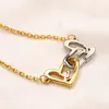 Luxury Design Necklace 18K Gold Plated Brand Stainless Steel Necklaces Choker Chain Letter Pendant Fashion Womens Wedding Jewelry 246N