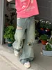 Jeans da uomo Hip Hop Men Hole Chic High Street Harajuku All-match Baggy Fashion Design strappato Pantaloni in denim belli estivi Coreano