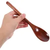 أدوات المائدة تُعرف 6 أجزاء من ملعقة خشبية ومجموعة من قطعتين مع مقبض طويل من أدوات المائدة المحمولة الصلبة البالغين حلوى حلوى حزب المائدة.