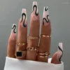 False Nails 24st Fashion Artificial Fake with Jelly Lim Long Ballet Wearable Full Cover Nail Tips Press On Art