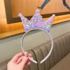 Kinder Prinzessin Krone Haarband Süße doppelseitige Pailletten Krone Haarkarte Geburtstag Kleines Mädchen Geschenk Schmuck Glitzer Haarreifen