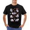 Heren T-shirts Schattig Opossum-patroon in blauwe en grijze kleuren Kawaii T-shirt Oversized shirt