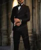 Costumes pour hommes hommes noir Tuxedos marié marié bal de mariage costume d'affaires formel 2 pièces ensemble veste et pantalon A24