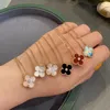 CK1Z Классические ожерелья с четырьмя листами клевера, подвески MotherofPearl из нержавеющей стали с покрытием 18 К для женщин и девушек, помолвочные украшения на День святого Валентина, подарок Whol