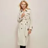Designer Men's and Women's Long Trench Coat Double Breasted Khaki Coat Black Jacket Windproof Waterproof Trench Coat British Style with full logo