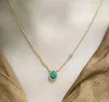 Pendant Necklaces Vintage Crystal Water Drop Malachite Necklace Wedding Zircon Pear Ruby Long Sweater Chain Jewelry Women Clavicle Choker